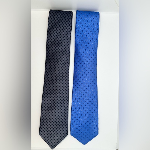 NWT - Michael Kors  Men’s Silk Patterned Bundle Blue Black Necktie - Picture 3 of 10